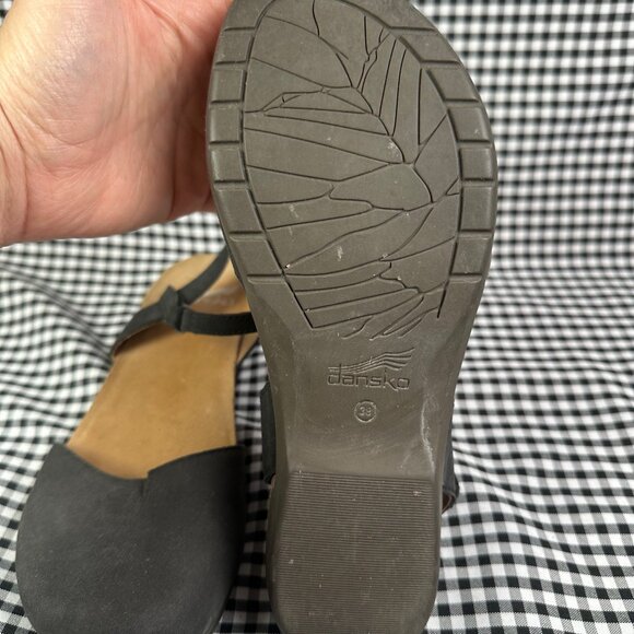 Dansko Rowan Black Brown Nubuck Leather Mary Jane Flat Shoe Womens EU 38 / US 8 - Picture 4 of 5